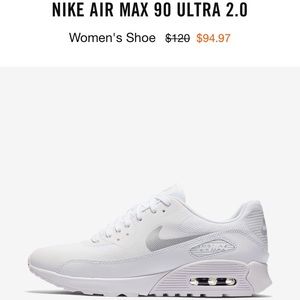 White Nike air max 90 2.0 ultra essential size 7.5